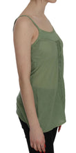 Green Silk Spaghetti Strap Tank Top Blouse PINK MEMORIES