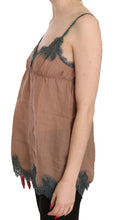 Brown Lace Spaghetti Strap Tank Top Blouse PINK MEMORIES