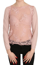Pink Lace See Through Long Sleeve Top Blouse PINK MEMORIES