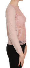 Pink Lace See Through Long Sleeve Top Blouse PINK MEMORIES