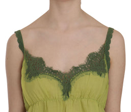Green Lace Spaghetti Strap Tank Top Blouse PINK MEMORIES