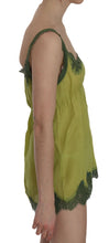 Green Lace Spaghetti Strap Tank Top Blouse PINK MEMORIES