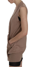 Brown 100% Cotton Sleeveless Cardigan Top Vest PINK MEMORIES