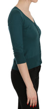 Blue Green Cotton 3/4 Sleeve Cardigan Top Blouse PINK MEMORIES
