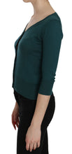 Blue Green Cotton 3/4 Sleeve Cardigan Top Blouse PINK MEMORIES