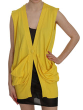 Yellow 100% Cotton Sleeveless Cardigan Top Vest PINK MEMORIES