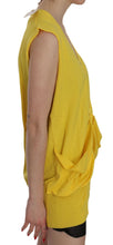 Yellow 100% Cotton Sleeveless Cardigan Top Vest PINK MEMORIES