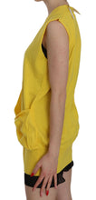 Yellow 100% Cotton Sleeveless Cardigan Top Vest PINK MEMORIES