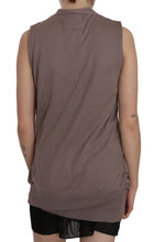 Brown 100% Cotton Sleeveless Cardigan Top Vest PINK MEMORIES