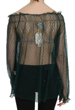 Green Mesh See Through Long Sleeve Top Blouse PINK MEMORIES