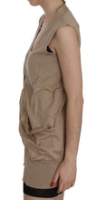 Brown 100% Cotton Sleeveless Cardigan Top Vest PINK MEMORIES
