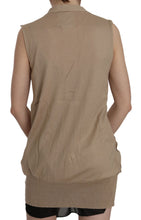 Brown 100% Cotton Sleeveless Cardigan Top Vest PINK MEMORIES