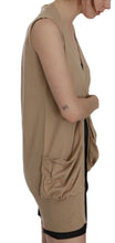 Brown 100% Cotton Sleeveless Cardigan Top Vest PINK MEMORIES