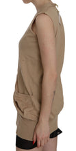 Brown 100% Cotton Sleeveless Cardigan Top Vest PINK MEMORIES