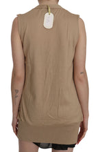 Brown 100% Cotton Sleeveless Cardigan Top Vest PINK MEMORIES