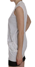 White 100% Cotton Sleeveless Cardigan Top Vest PINK MEMORIES