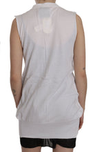 White 100% Cotton Sleeveless Cardigan Top Vest PINK MEMORIES