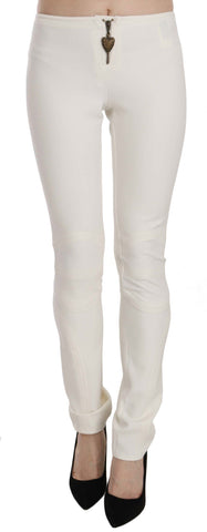White Mid Waist Skinny Dress Trousers Pants Just Cavalli