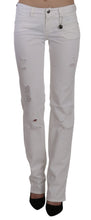 White Cotton Slim Fit Straight Jeans Pants Costume National