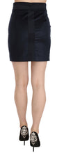 Blue Cotton Blend High Waist A-line Mini Skirt GF Ferre