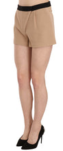 Shorts Beige Cotton Mid Waist Mini Short Costume National