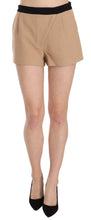 Shorts Beige Cotton Mid Waist Mini Short Costume National