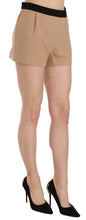 Shorts Beige Cotton Mid Waist Mini Short Costume National