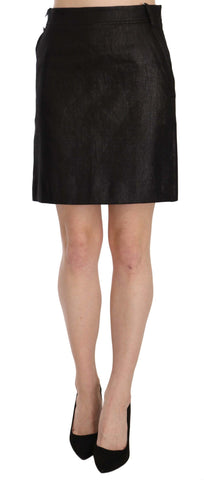 Black High Waist Curdoroy A-line Mini Skirt GF Ferre