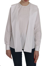 White Crew Neck Long Sleeve Cotton Blouse Dsquared²
