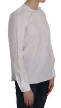 White Crew Neck Long Sleeve Cotton Blouse Dsquared²