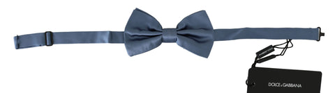 Blue 100% Silk Adjustable Neck Papillon Bow tie Dolce & Gabbana