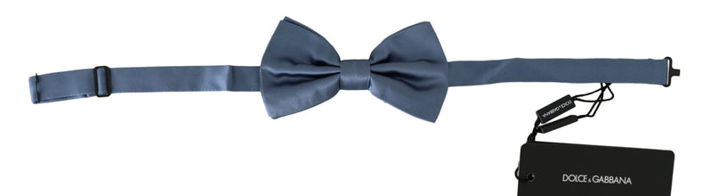 Blue 100% Silk Adjustable Neck Papillon Bow tie Dolce & Gabbana