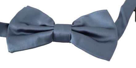 Blue 100% Silk Adjustable Neck Papillon Bow tie Dolce & Gabbana