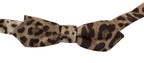 Brown Leopard Silk Adjustable Neck Papillon Men Bow Tie Dolce & Gabbana