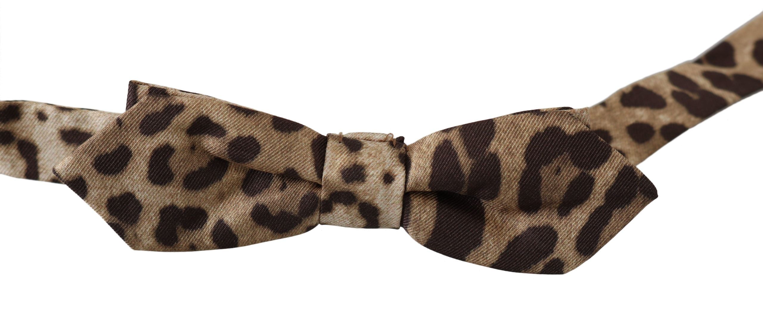 Brown Leopard Silk Adjustable Neck Papillon Men Bow Tie Dolce & Gabbana