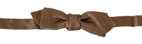Men Brown Gold Adjustable Neck Papillon Bow Tie Dolce & Gabbana
