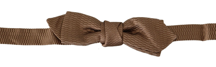 Men Brown Gold Adjustable Neck Papillon Bow Tie Dolce & Gabbana