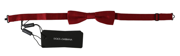 Red Dotted Silk Adjustable Neck Papillon Bow Tie Dolce & Gabbana