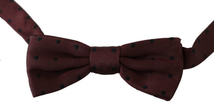 Purple Dotted Silk Adjustable Neck Papillon Bow Tie Dolce & Gabbana