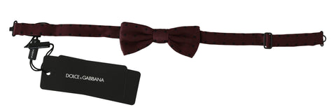 Purple Dotted Silk Adjustable Neck Papillon Bow Tie Dolce & Gabbana