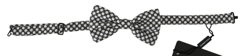 Men Black White Circles Adjustable Neck Papillon Bow Tie Dolce & Gabbana