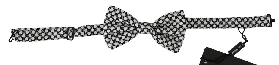 Men Black White Circles Adjustable Neck Papillon Bow Tie Dolce & Gabbana