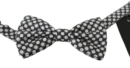 Men Black White Circles Adjustable Neck Papillon Bow Tie Dolce & Gabbana