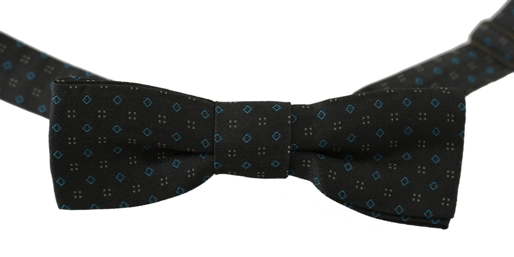Men Gray Pattern Silk Adjustable Neck Papillon Bow Tie Dolce & Gabbana