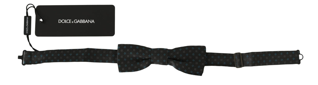 Men Gray Pattern Silk Adjustable Neck Papillon Bow Tie Dolce & Gabbana