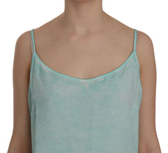 Blue Sleeveless Spaghetti Dress Blouse Ermanno Scervino