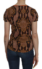 Snake Skin Print Short Sleeve Top T-shirt Just Cavalli
