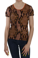 Snake Skin Print Short Sleeve Top T-shirt Just Cavalli
