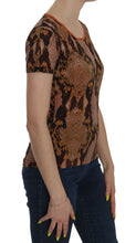 Snake Skin Print Short Sleeve Top T-shirt Just Cavalli