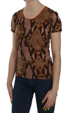 Snake Skin Print Short Sleeve Top T-shirt Just Cavalli